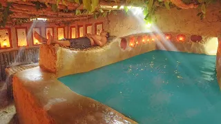 i build secret temple underground and temple tunnel water slide swimming pools