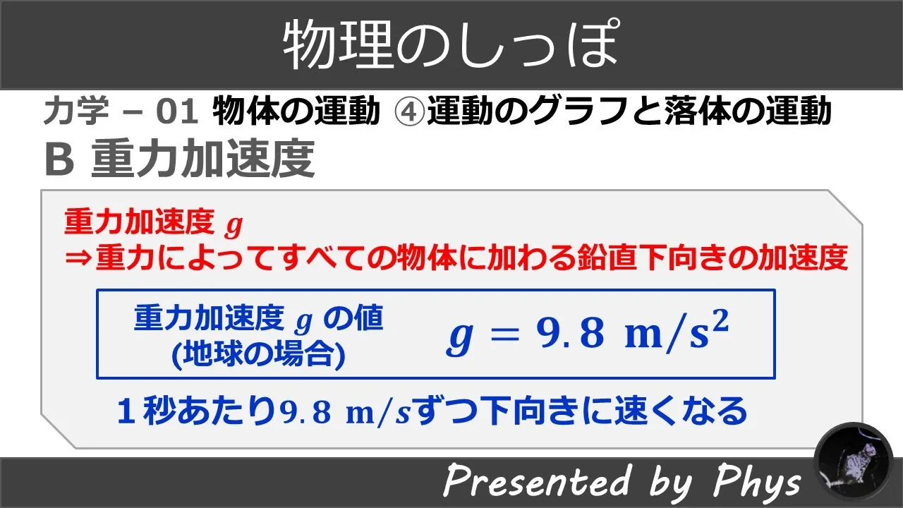 [高校物理] 力学01④B重力加速度