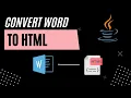 Convert Word Document to HTML file in Java just 2 lines of code