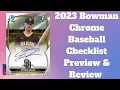 Everything You Need to Know Before Buying 2023 Bowman Chrome Baseball Reviewing the Checklist
