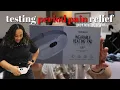 testing a wearable heating pad for period pain relief suffering from cramps on my period vlog