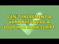 Can t increment a variable inside a loop in a bash script