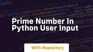 prime number in python user input