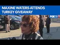 Rep Maxine Waters at Jackson Limo Foundation annual turkey giveaway FOX 11 LA
