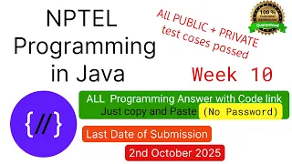 NPTEL Programming in Java week 10 all 5 programming assignment answer with code link