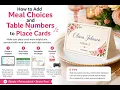 How to Add Meal Choices and Table Numbers to Place Cards