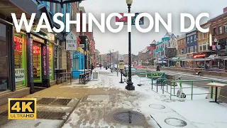 WASHINGTON DC WINTER SNOW WALKING TOUR 4K