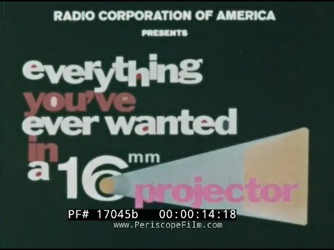 " EVERYTHING YOU'VE EVER WANTED IN A 16mm PROJECTOR " RCA 1600 16mm FILM PROJECTOR  PROMO  17045b