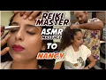 REIKI MASTER HEAD MASSAGE TO NANCY ASMR PRACTICE TO RELAX IMSOMNIA STRESS BY INDIAN BARBER