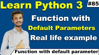 Function with default parameters in Python in Hindi Urdu Functions in Python Cyber Warriors