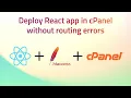 How to Deploy React App in cPanel Fix 404 Routing Errors