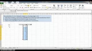 Simple Binomial Problems Using Excel