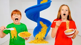 Nastya y sus amigas demuestran trucos para una alimentación saludable