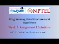 NPTEL Programming Data Structures and Algorithms Using Python Assignment 1 Answers Week 1 Jan2025