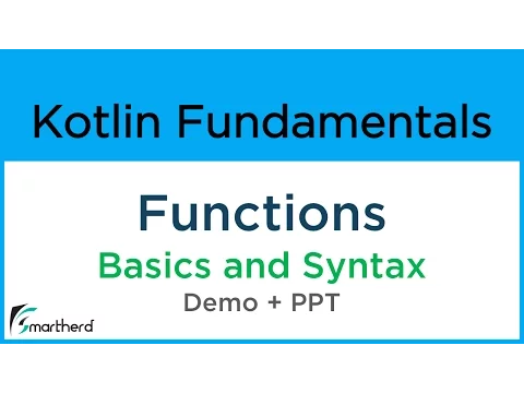 Kotlin Functions and Methods example. Basics and Syntax. Kotlin Android Tutorial. #7.1 - YouTube thumbnail