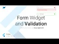 Form widget and validation flutter flutter tutorials in English part 30