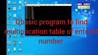 Qbasic program to enter number and find out its multiplication table