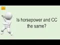 Is Horsepower And CC The Same