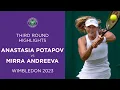 Download Lagu Anastasia Potapova vs Mirra Andreeva | Third Round Highlights | Wimbledon 2023