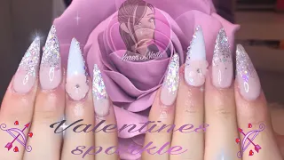 Silver sparkles | 3D nail art |Acrylic Nails Tutorial