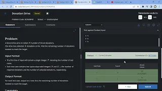 CodeChef Contest START95 solutions Donation Drive Problem Solution 21st June 2023