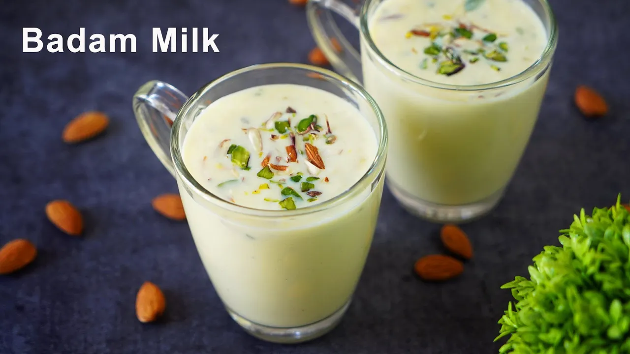                 Badam Milk Recipe   Almond Milk