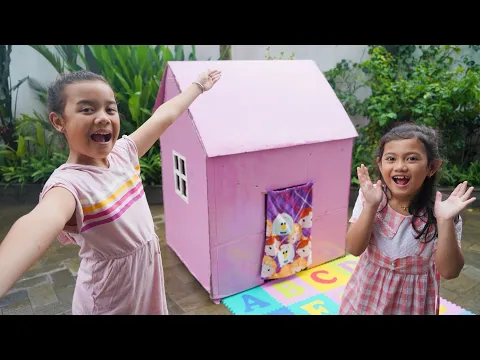 Download MP3 BIKIN RUMAH KARDUS WARNA PINK 😱 Melatih Kreatifitas Anak | Salsa and family