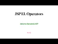 JSP Expression Language Operators