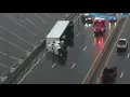 Overturned semi on Dames Point Bridge after wind speeds topped 73 MPH in Jacksonville