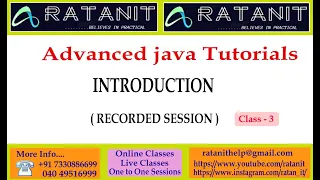 Advanced java Tutorials Introduction by Mr Ratan class-03