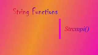String Functions Strcmpi Strcmpi VS Strcmp explained with the help of C program in code block