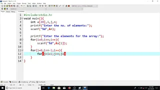 C program to implement insertion sort
