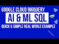 Google Cloud BigQuery - AI ML SQL Queries With Real World Logistic Regression Example