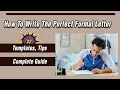 Formal Letter Writing How to Write a Formal Letter Wassce 2024