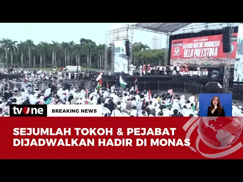 Gunakan Atribut Palestina, Kawasan Monas dan Patung Kuda Dipadati Warga untuk Ikut Aksi