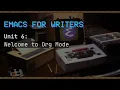 Lagu Emacs For Writers Unit 6: Welcome to Org Mode