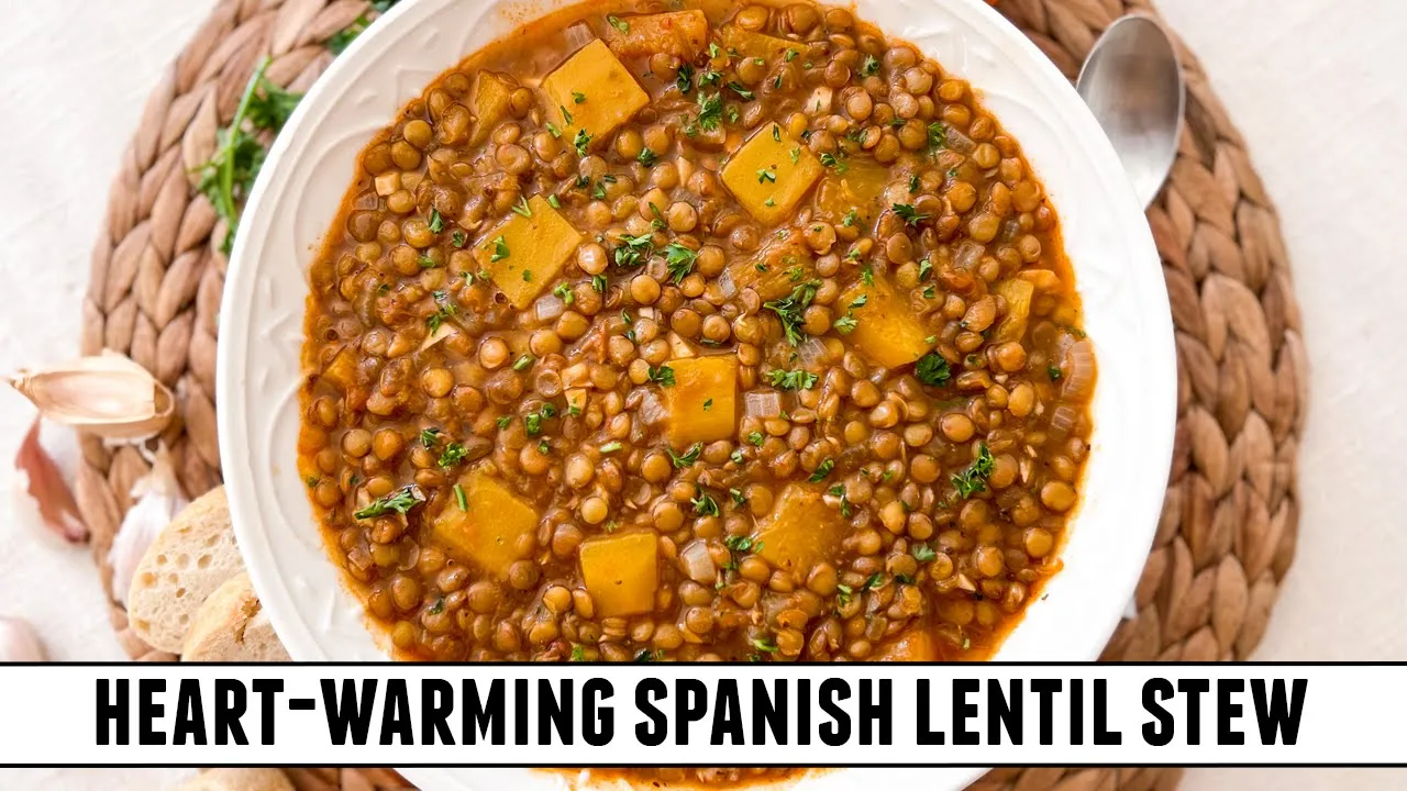 Spanish Lentil Stew with Pumpkin   EASY Heart-Warming  Fall Recipe