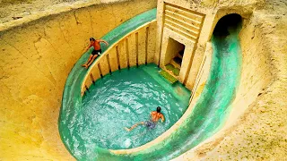 $1 tools Dig to Build a $100,000 Underground Swimming Pool with Water Slide