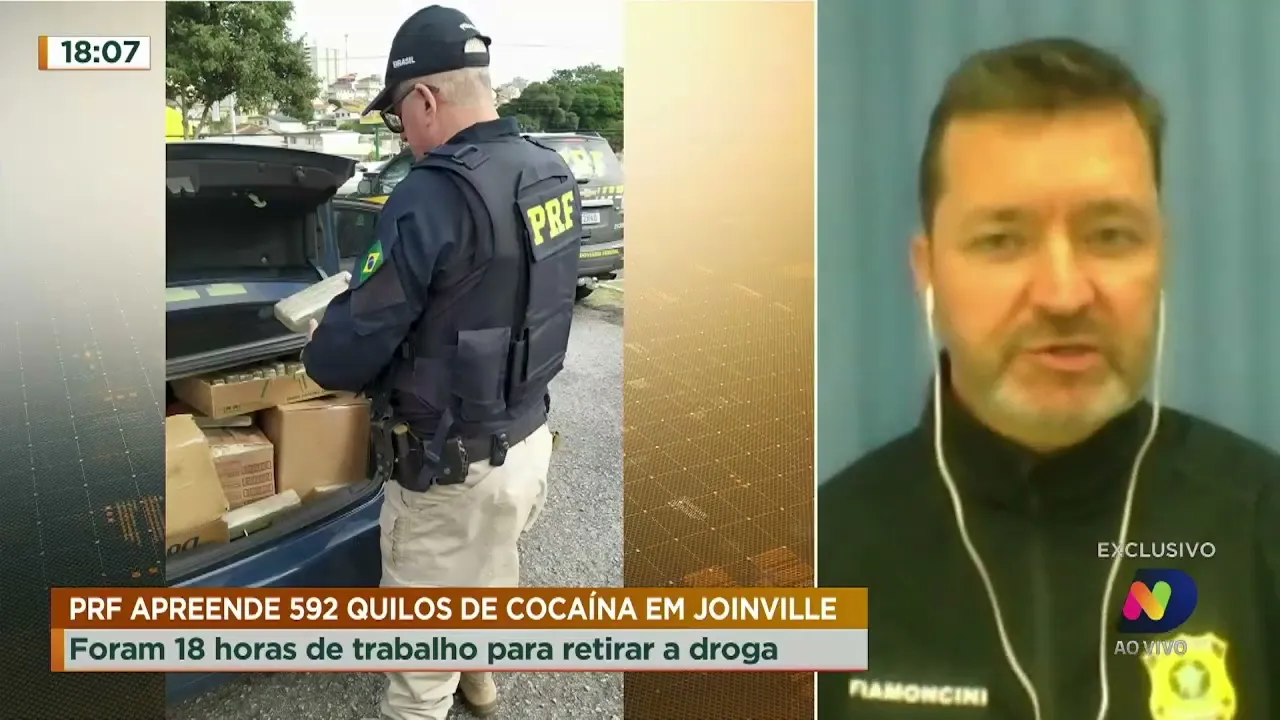 592 quilos de cocaína foram apreendidos em Joinville