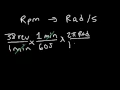 Lagu How To Convert From RPM to Rad s or Revolutions Per Minute to Radians Per Second