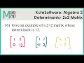 KutaSoftware Algebra 2 - Determinants 2x2 Matrix