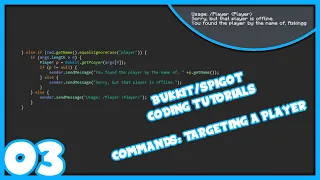 Bukkit Coding 03 Targeting Players in Commands