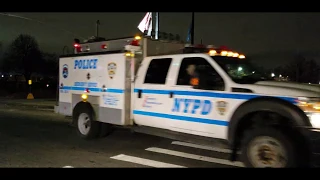 NYPD ESS Leaving From A ConEd Plant Where An Explosion Caused The Sky To Turn Blue In NYC