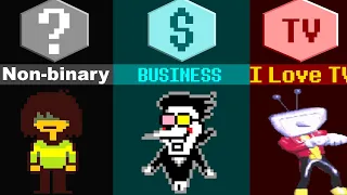Comparison Deltarune Characters Gender Chapter 1-4