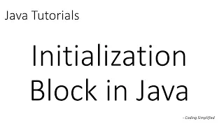 Java Tutorials Initialization Block in Java