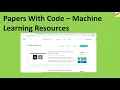 Papers With Code Machine Learning Resources