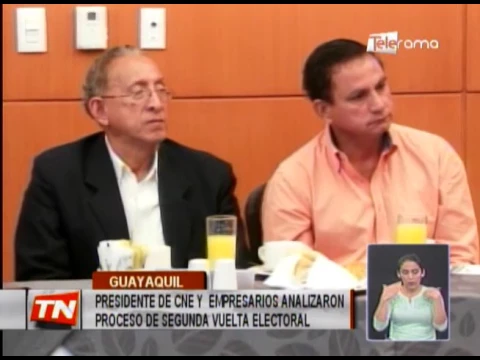 Presidente de CNE y empresarios analizaron proceso de segunda vuelta electoral