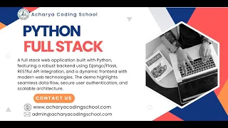 Python Full Stack Demo part 2 by Acharya Coding School Learn Full Stack Development Basics 2025