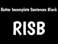 Rotter Incomplete Sentences Blank RISB