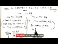 How to convert kg to tonnes and Ton to kg